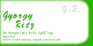 gyorgy ritz business card